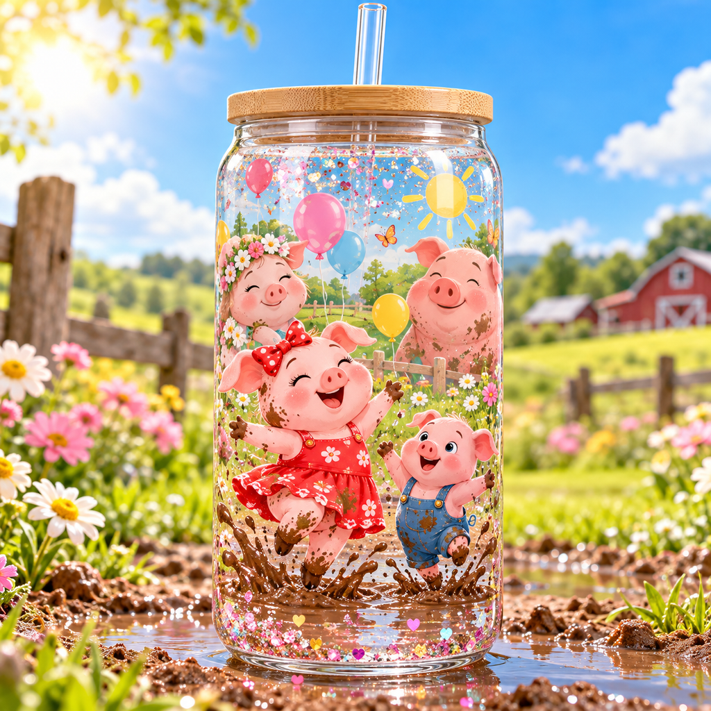 Aventuras de Cerditos para Snowglobe 16 oz (Peppa Pig)