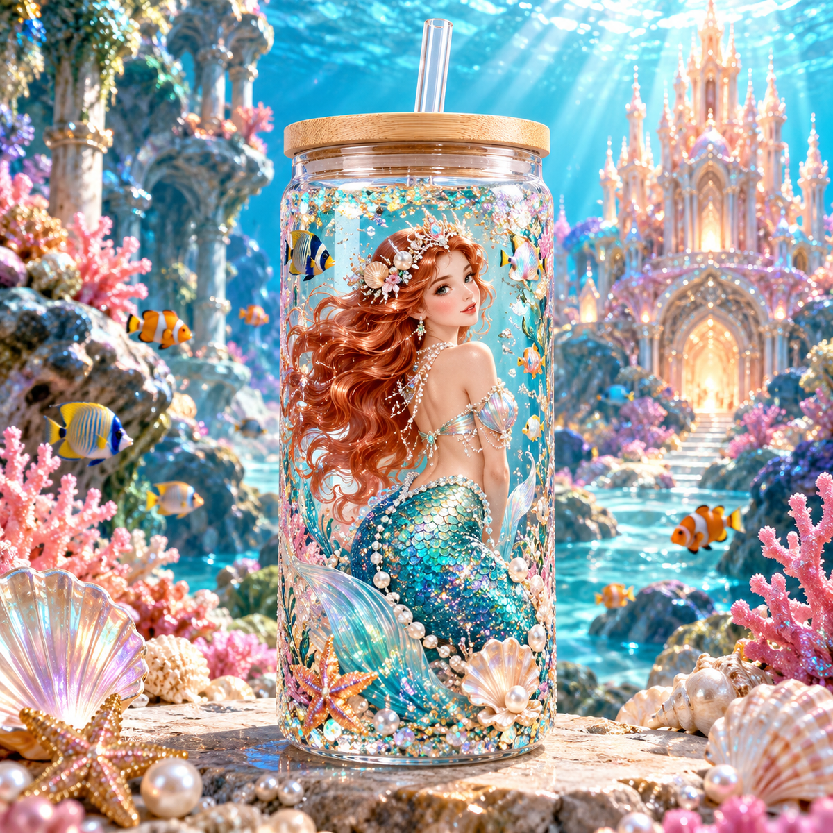 Encanto Bajo el Mar para Snowglobe 16 oz (Princesa del Mar)