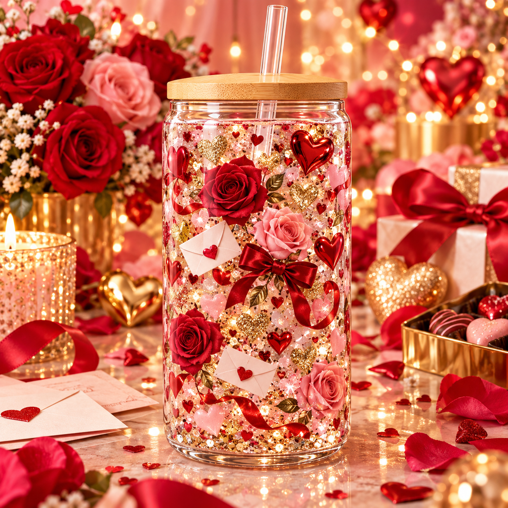 Amor y Detalles para Snowglobe 16 oz (San Valentín)