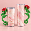 Asa de rosa 3D para vaso