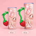 Asa de fresa 3D para vaso