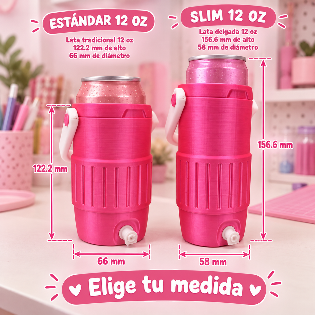 Portavasos 3D para latas con dispensador