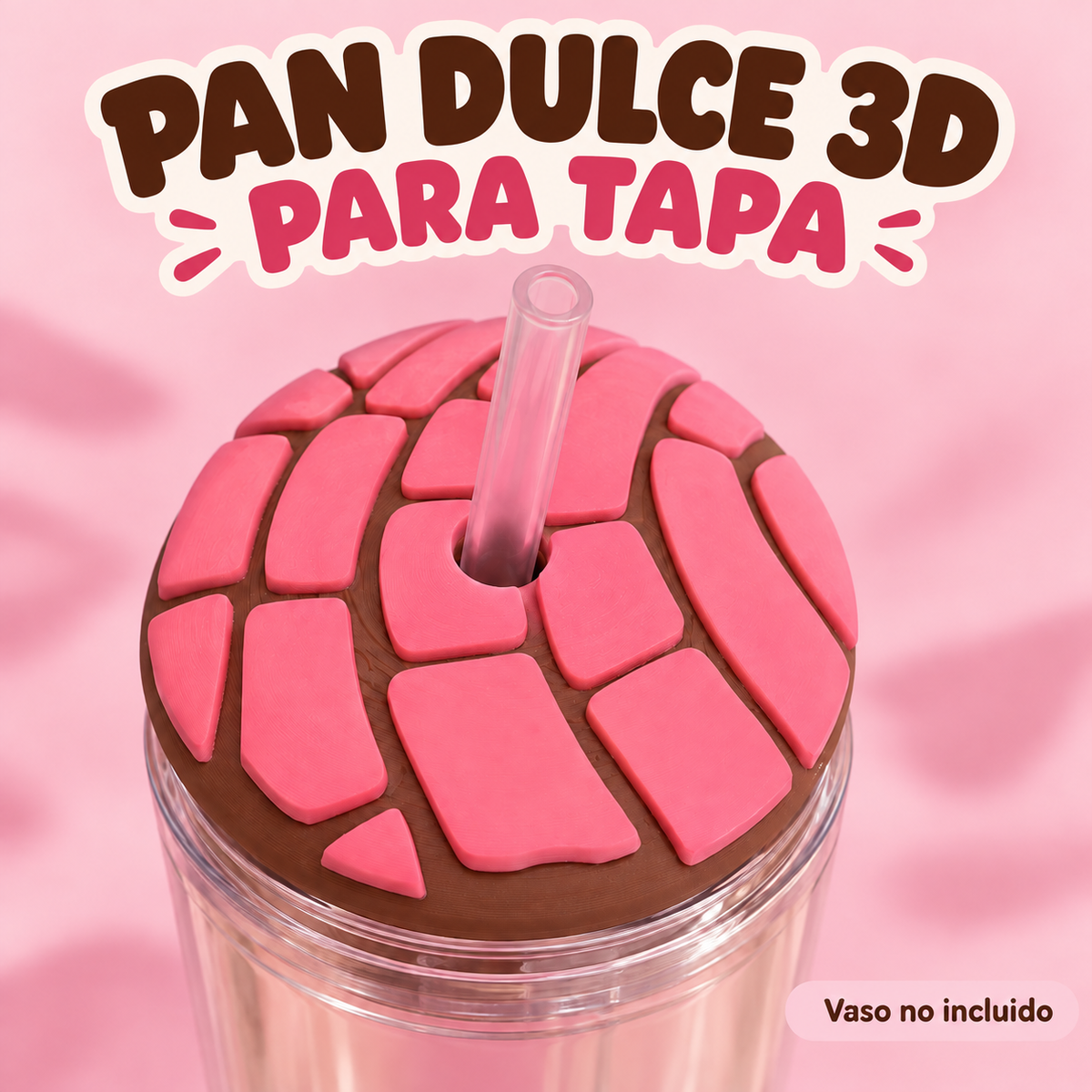 Pan dulce 3D para tapa de vaso