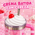 Crema batida con cereza 3D para tapa
