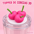 Cerezas 3D para tapa de vaso