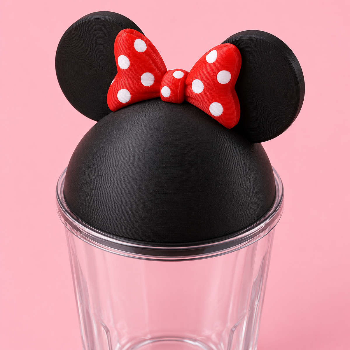 Decoración Minnie 3D para tapa de vaso