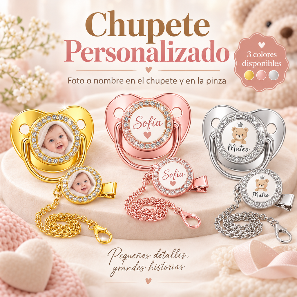 Chupete Personalizado para Bebé con Foto o Nombre
