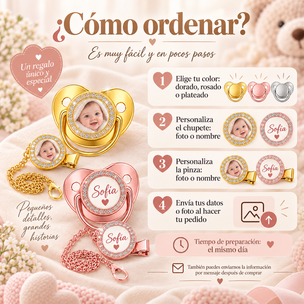 Chupete Personalizado para Bebé con Foto o Nombre