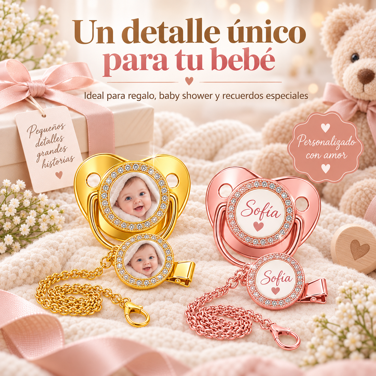 Chupete Personalizado para Bebé con Foto o Nombre