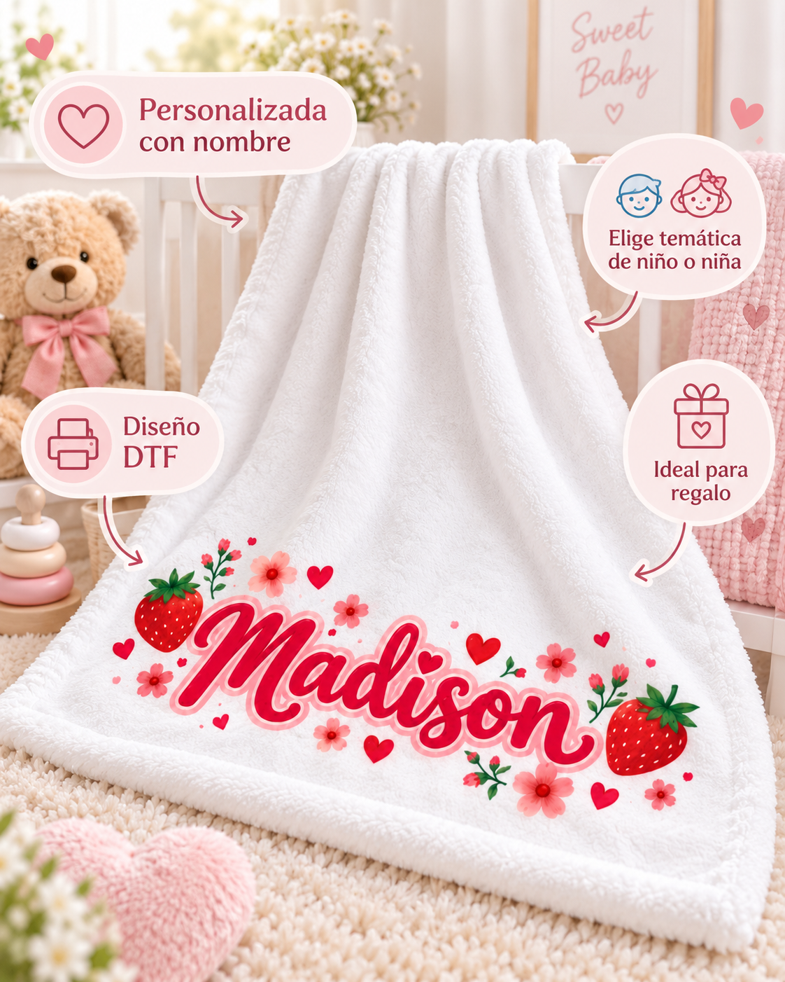 Mantita Personalizada para Bebé con Nombre