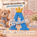 Inicial Decorativa 3D Personalizada con Nombre del Bebé