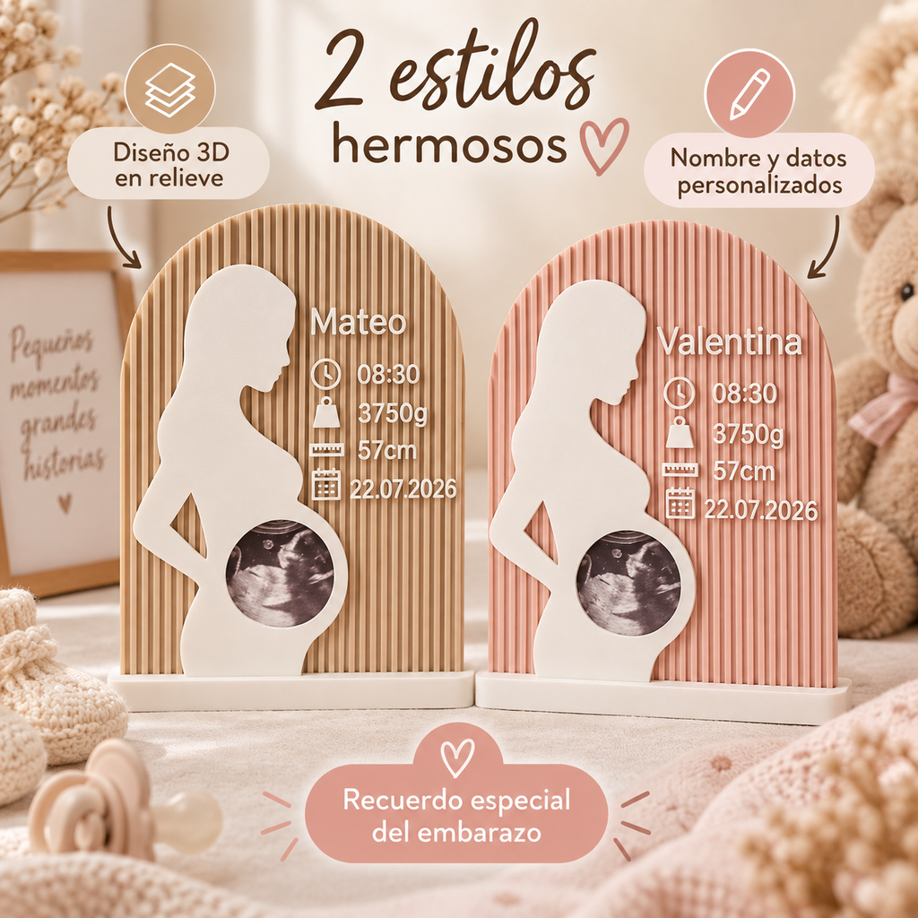 Placa de Embarazo Personalizada 3D