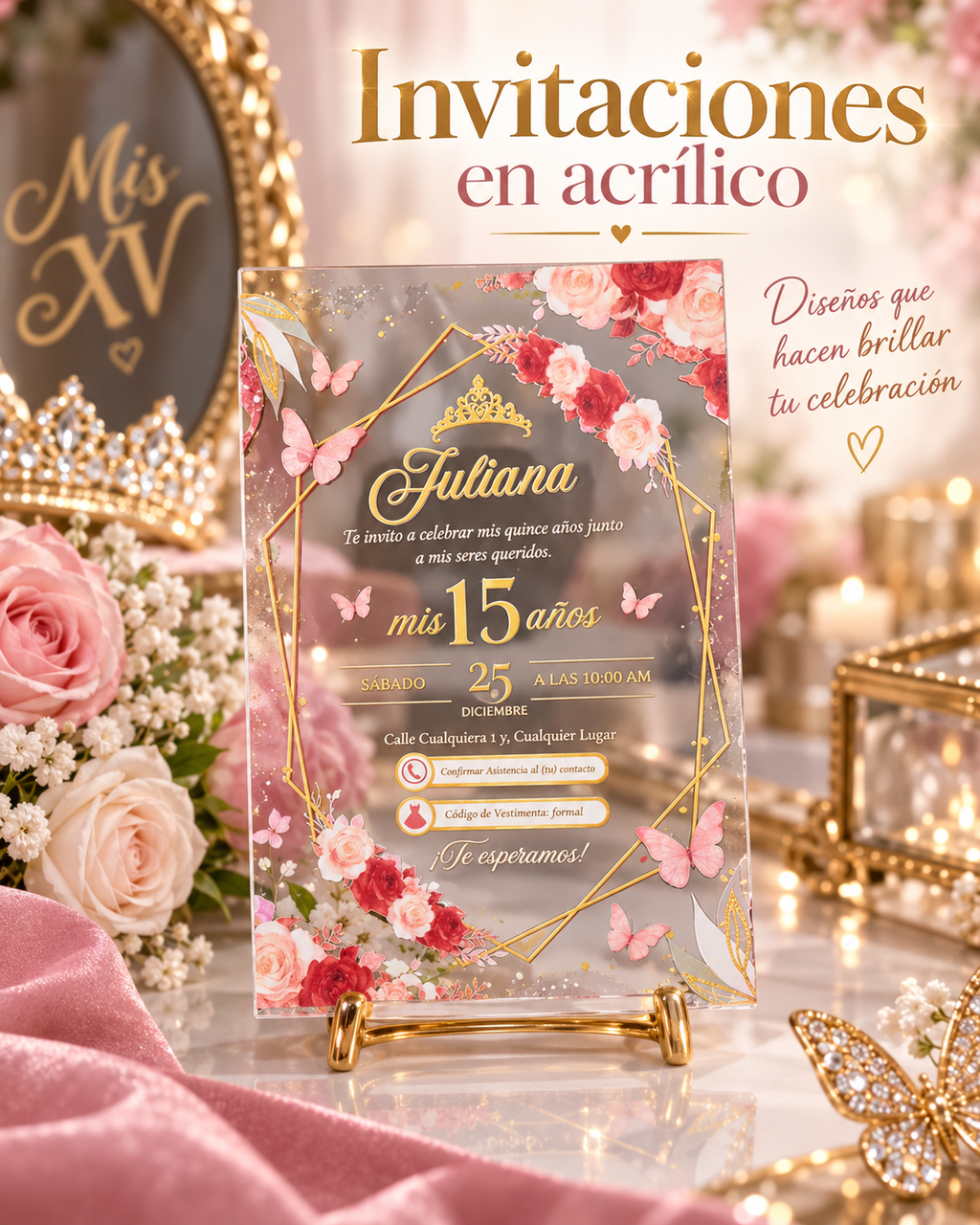 Invitación Personalizada en Acrílico