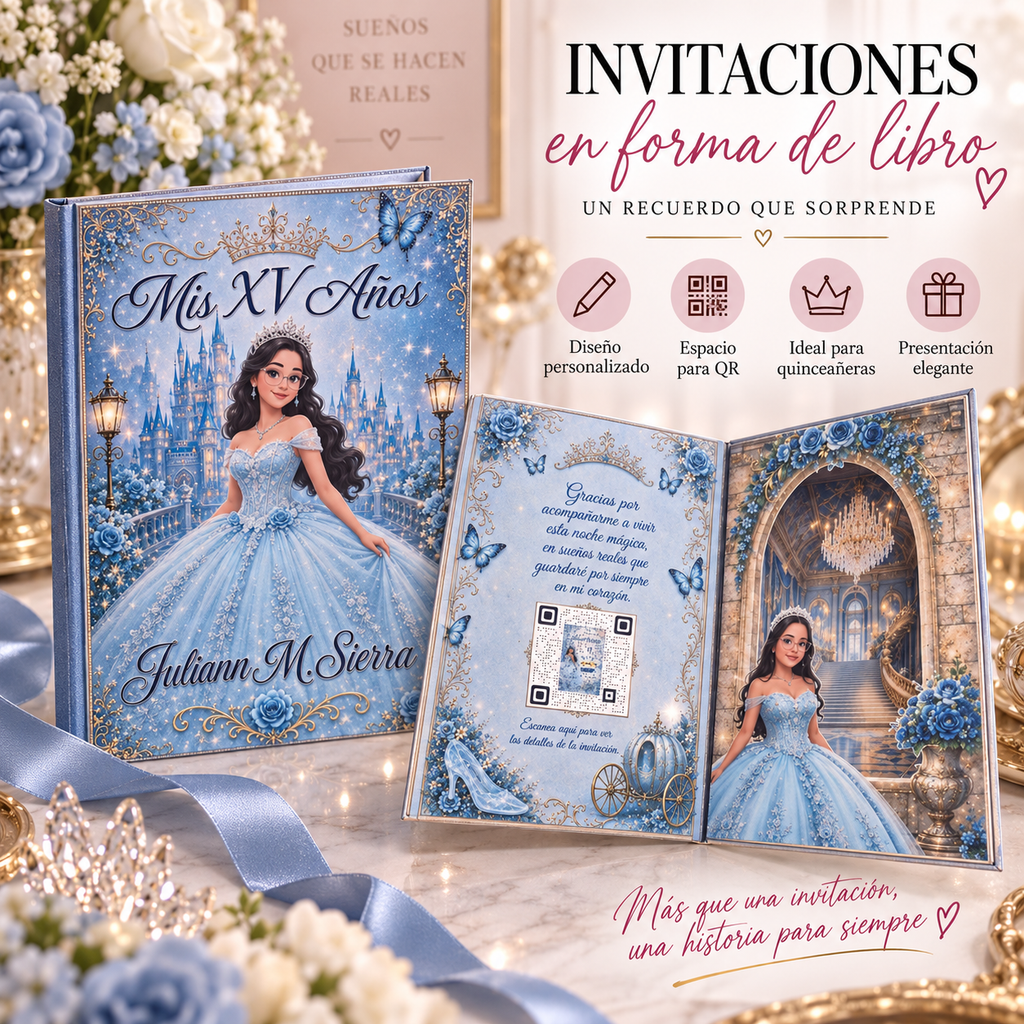 Invitación Personalizada en Forma de Libro