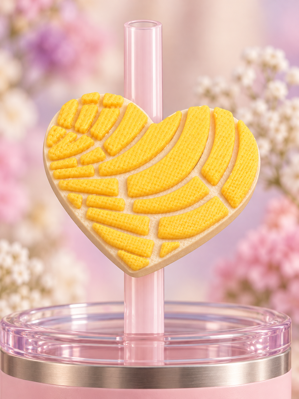 Decoración para popote — Concha en forma de corazón