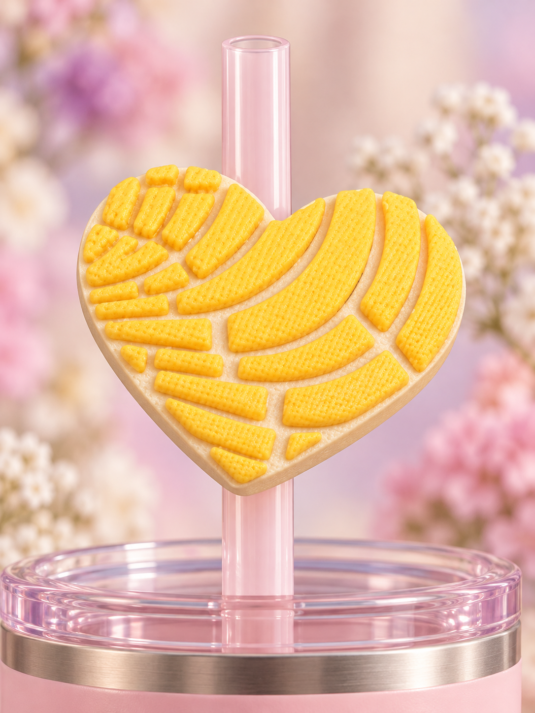 Decoración para popote — Concha en forma de corazón