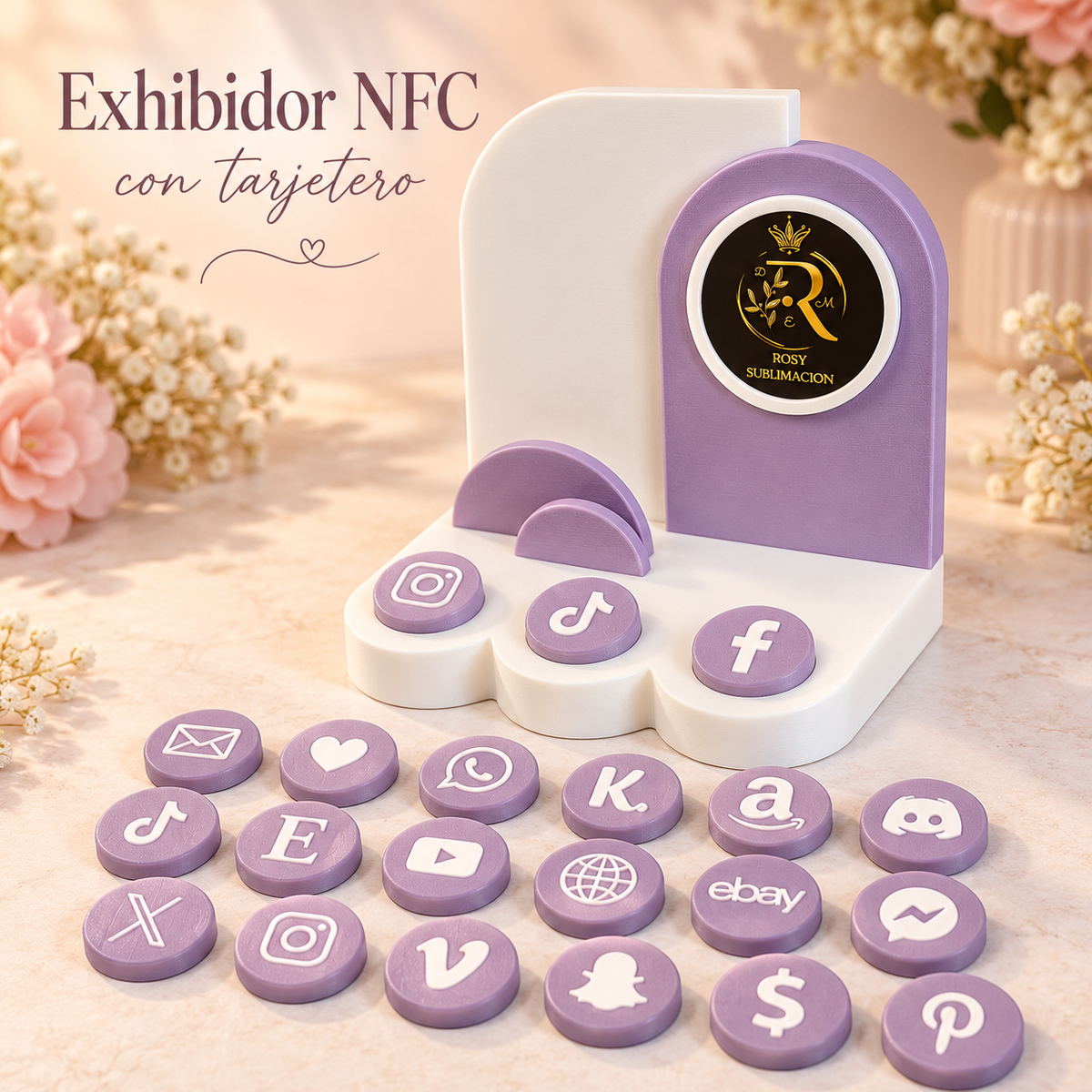 Exhibidor NFC de arcos con tarjetero