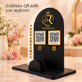 Exhibidor QR doble con tarjetero