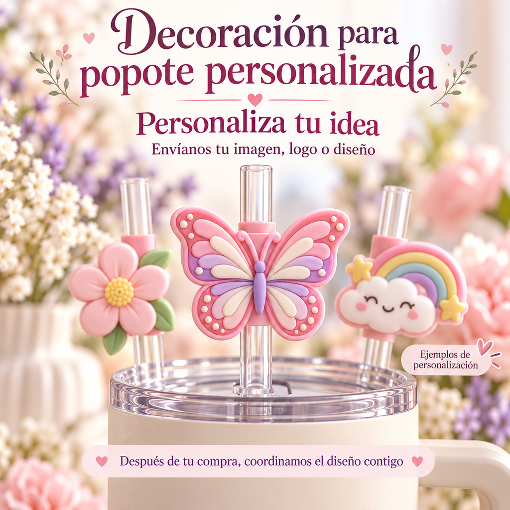 Decoración para popote personalizada