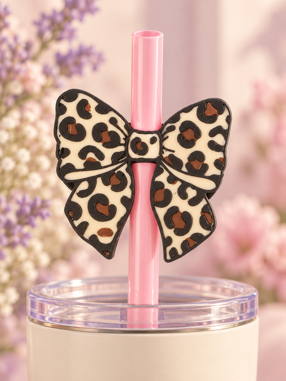 Decoración para popote — Lazo de leopardo
