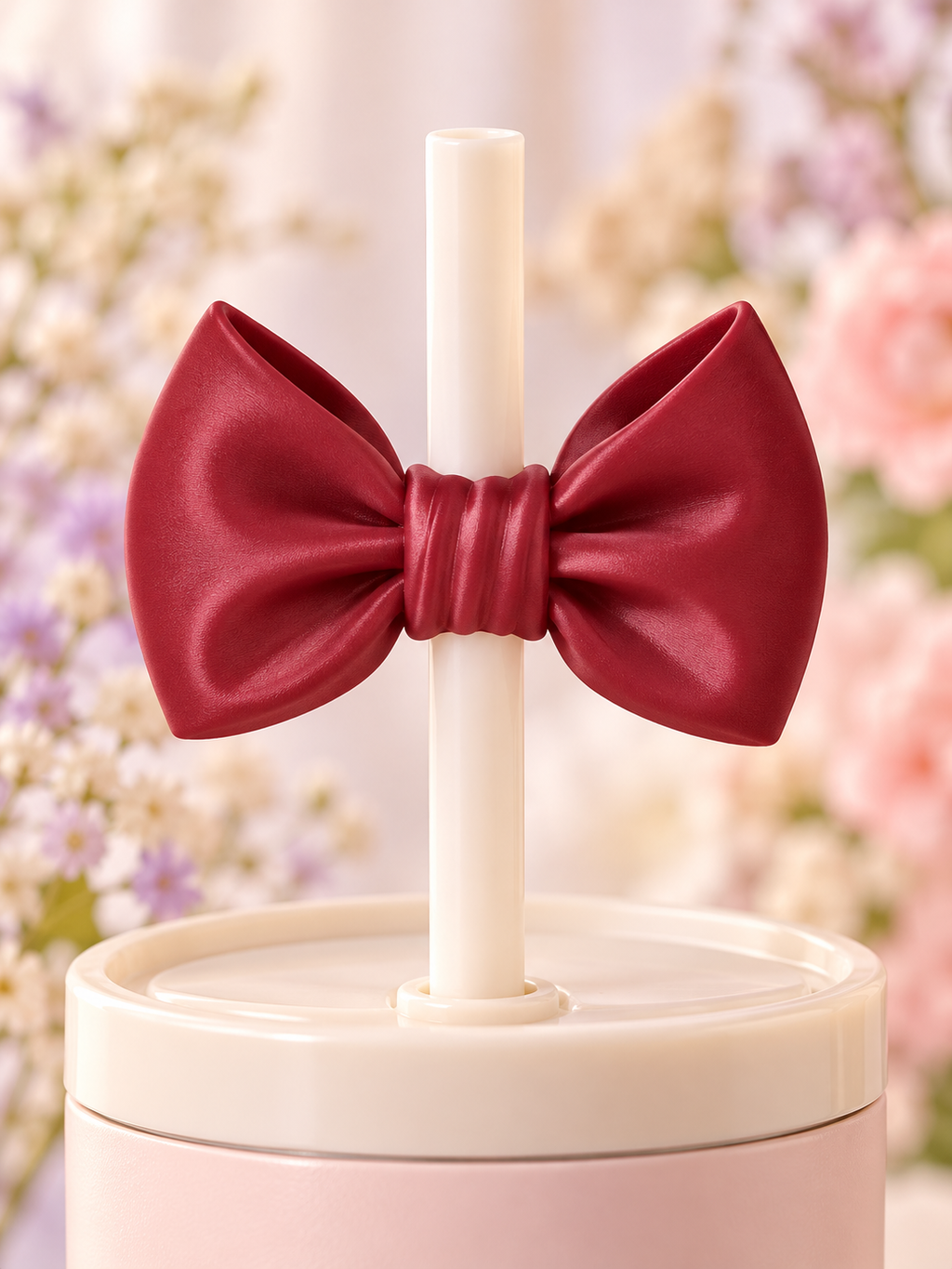 Decoración para popote — Galletita de orejitas con lazo