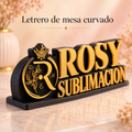 Letrero personalizado de mesa curvado