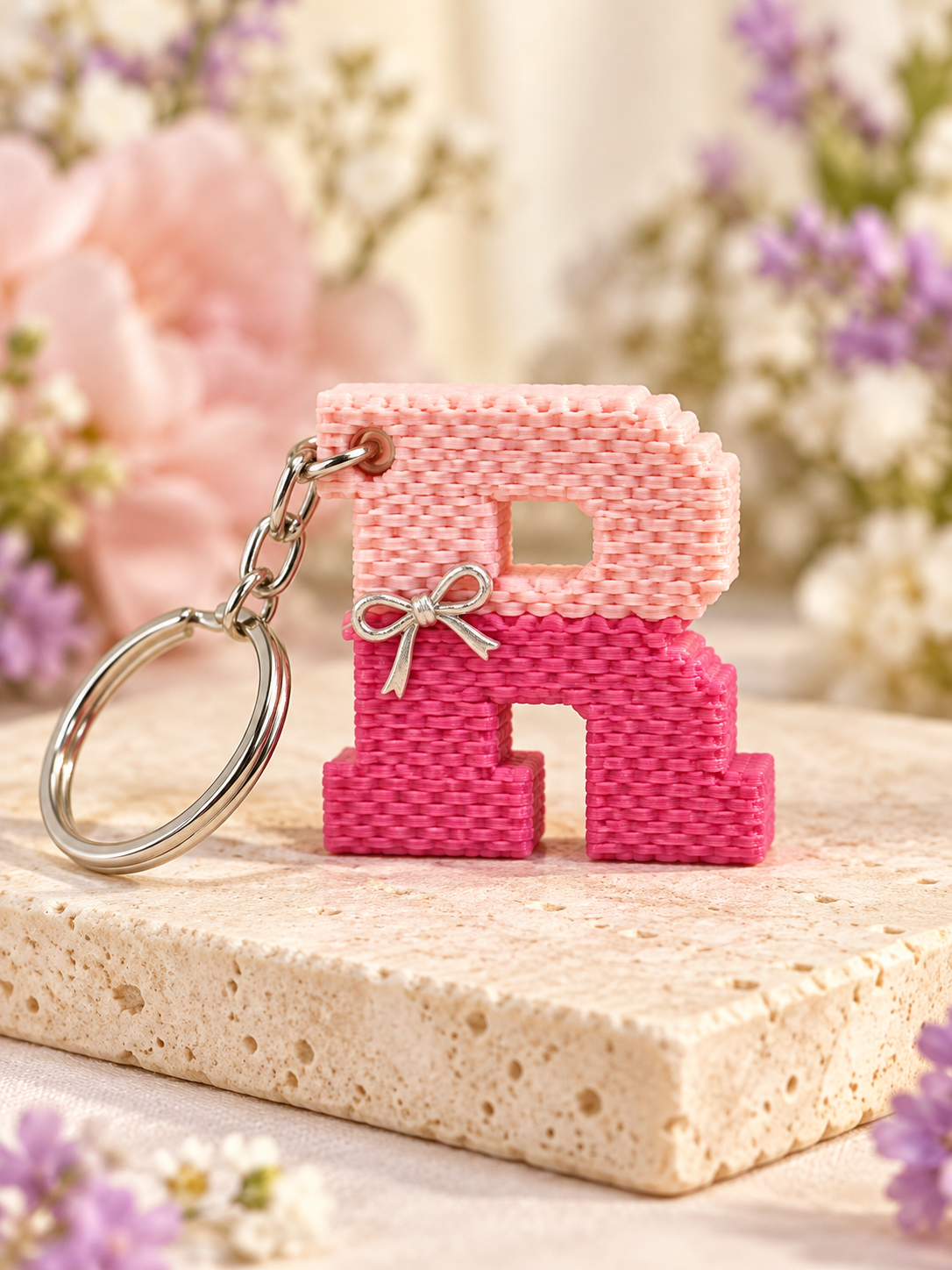 Llavero de inicial personalizada en 3D