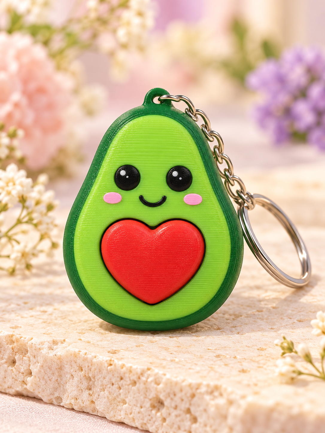 Llavero aguacate con corazón clicker