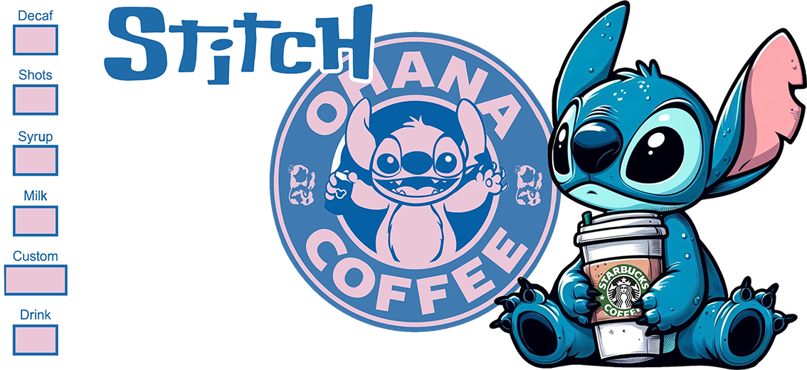 Diseños UV-DTF para Vasos Snowglobe de 16 oz (Stitch)