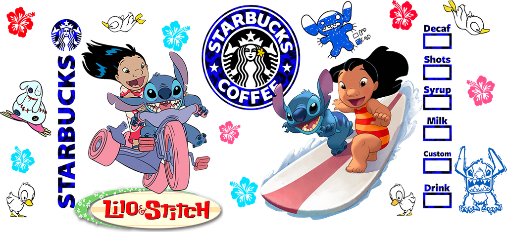 Diseños UV-DTF para Vasos Snowglobe de 16 oz (Stitch)