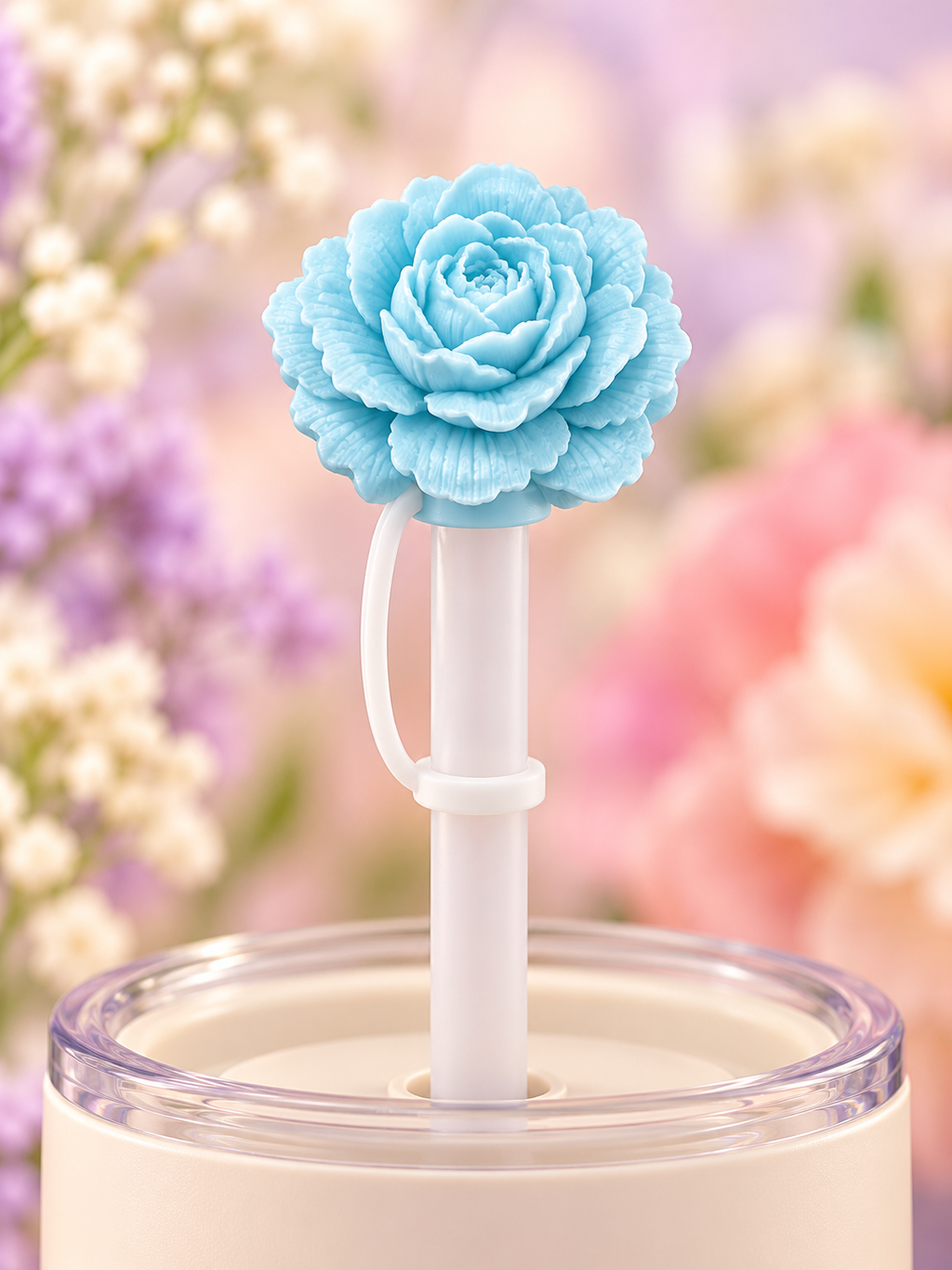 Tapón para popote — flor con tapón