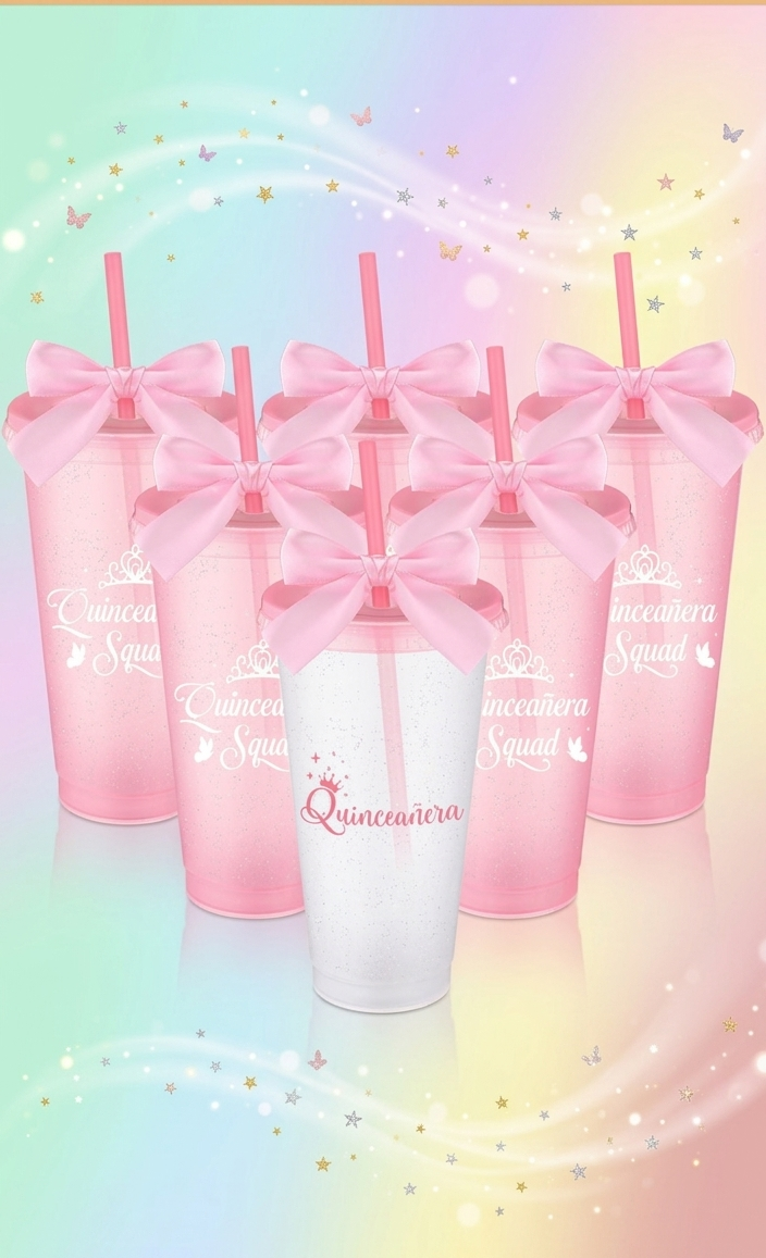 Vasos personalizados para quinceañeras 