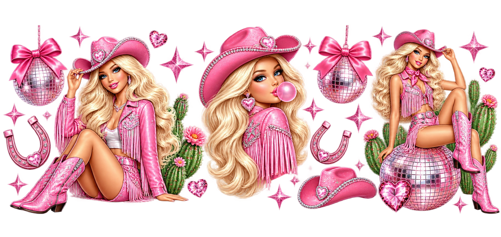 Glamour Rosa para Vasos Snowglobe de 16 oz (Barbie)