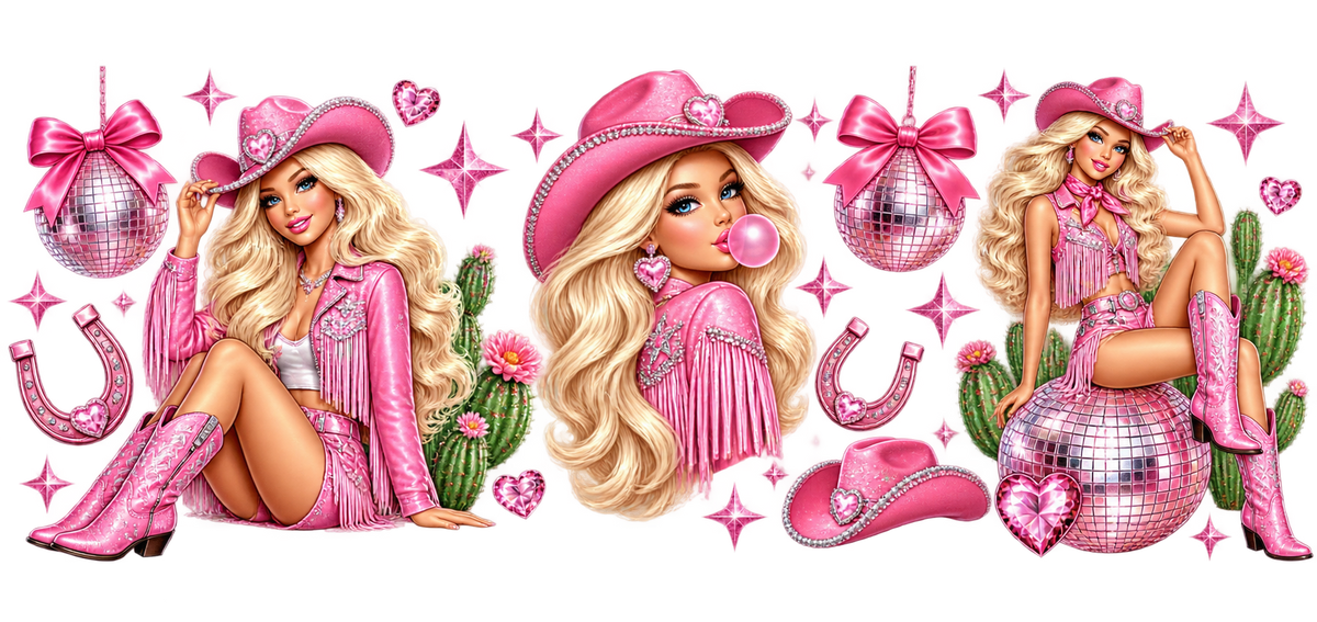 Glamour Rosa para Vasos Snowglobe de 16 oz (Barbie)