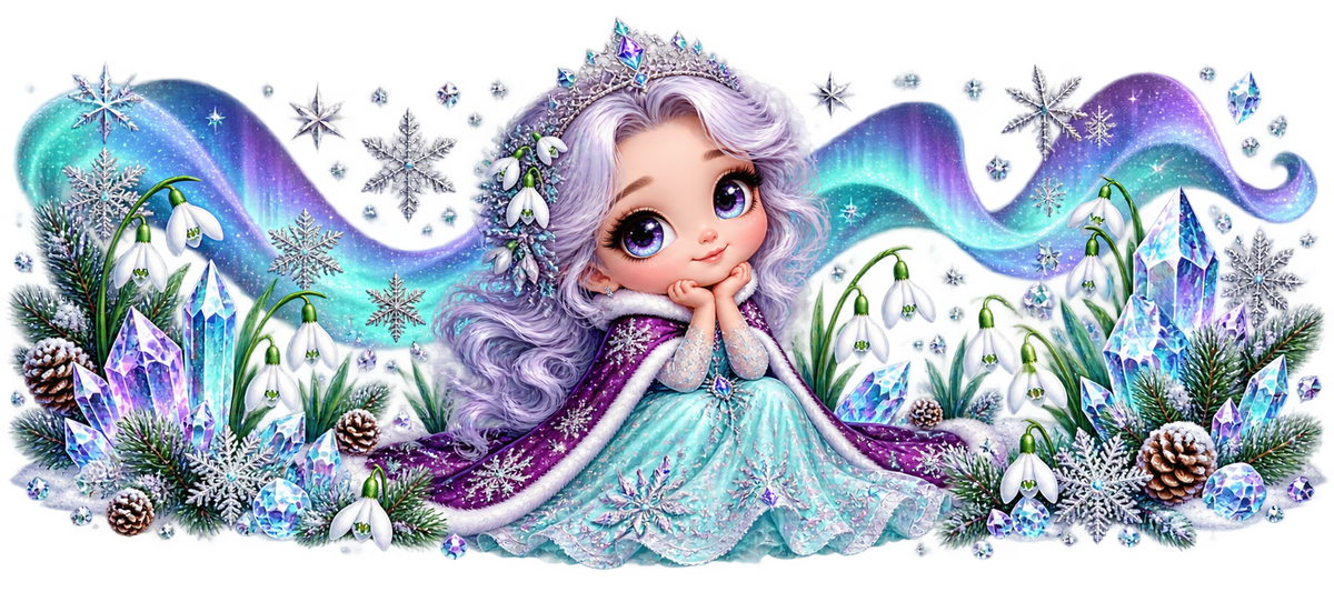 Princesas para niñas para vasos Snowglobe de 16 oz (UV-DTF)