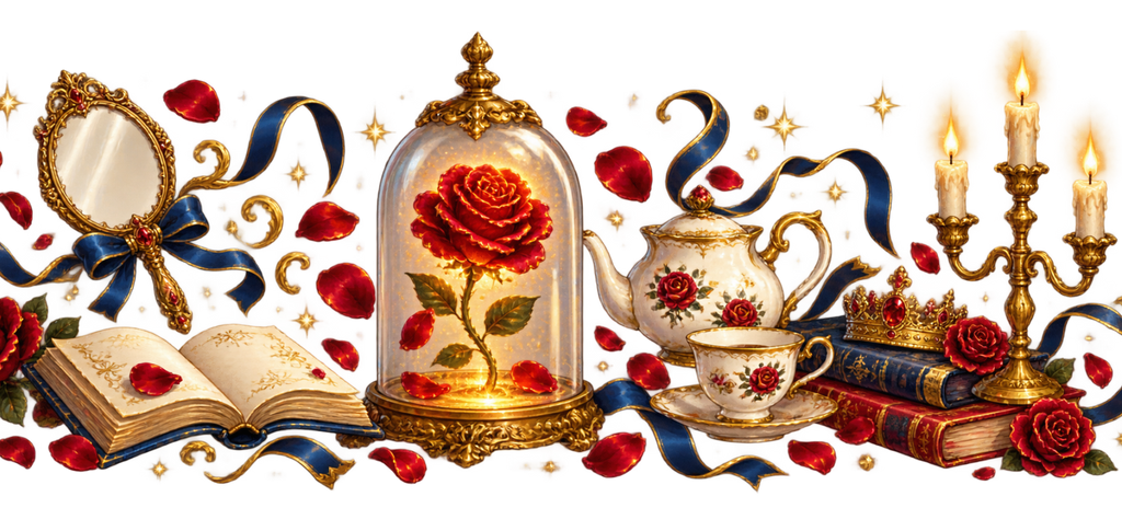 Romance Encantado para Vasos Snowglobe de 16 oz (Bella y la Bestia)