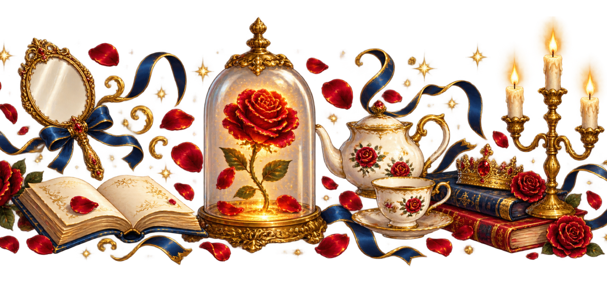 Romance Encantado para Vasos Snowglobe de 16 oz (Bella y la Bestia)