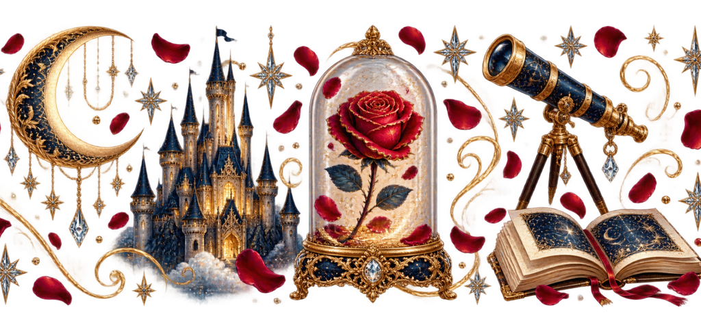 Romance Encantado para Vasos Snowglobe de 16 oz (Bella y la Bestia)