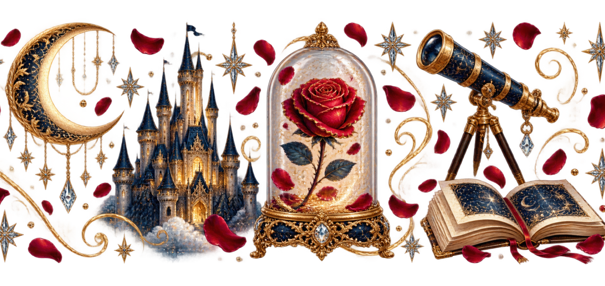 Romance Encantado para Vasos Snowglobe de 16 oz (Bella y la Bestia)