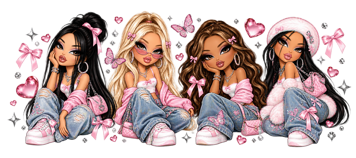 Diseños UV-DTF para Vasos Snowglobe de 16 oz (Bratz)