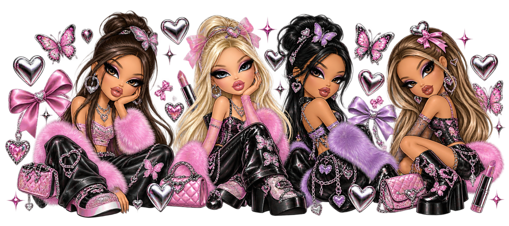 Diseños UV-DTF para Vasos Snowglobe de 16 oz (Bratz)