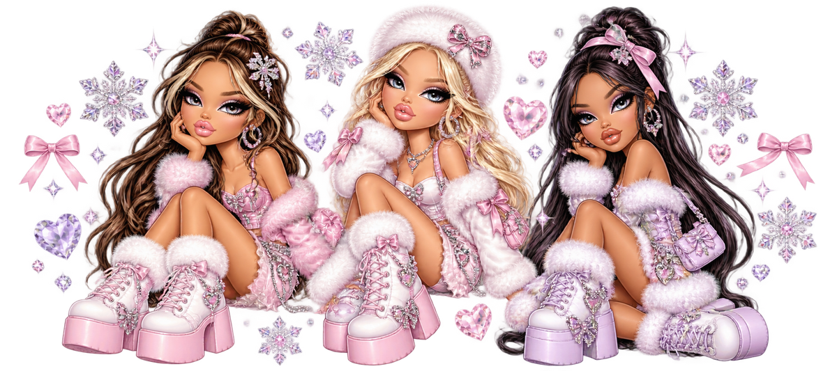 Diseños UV-DTF para Vasos Snowglobe de 16 oz (Bratz)