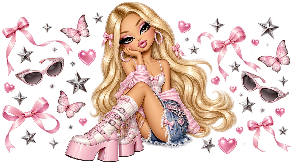 Diseños UV-DTF para Vasos Snowglobe de 16 oz (Bratz)