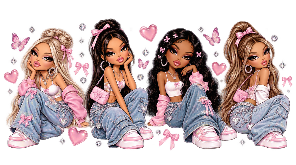 Diseños UV-DTF para Vasos Snowglobe de 16 oz (Bratz)