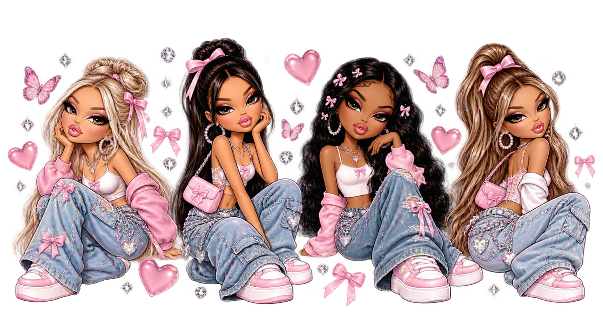 Diseños UV-DTF para Vasos Snowglobe de 16 oz (Bratz)