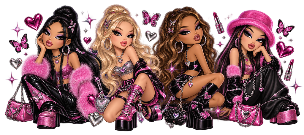 Diseños UV-DTF para Vasos Snowglobe de 16 oz (Bratz)