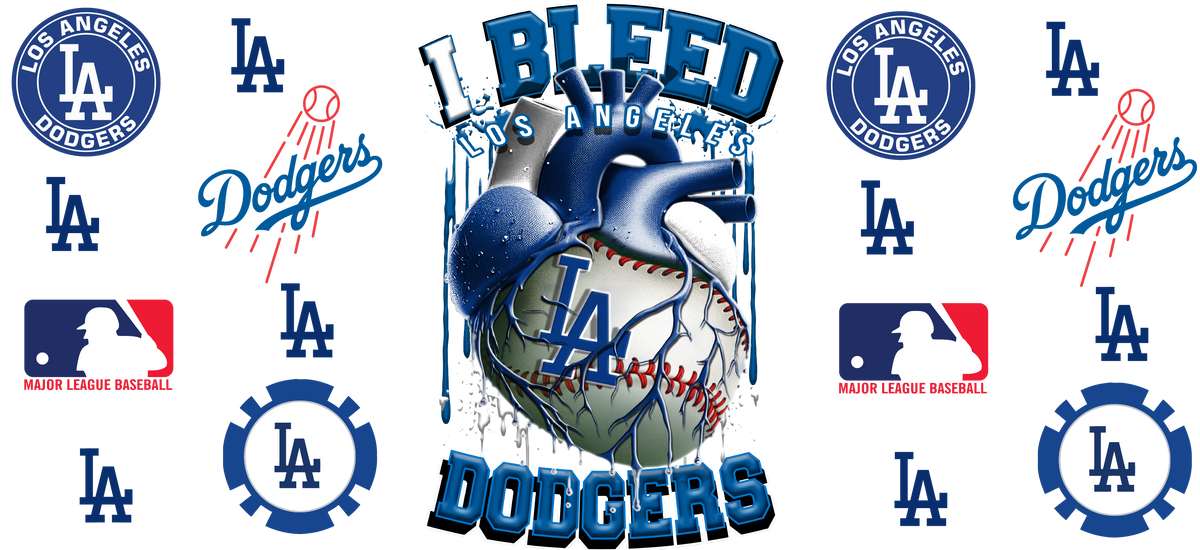 Pasión Azul de Béisbol para Vasos Snowglobe de 16 oz (LA Dodgers)
