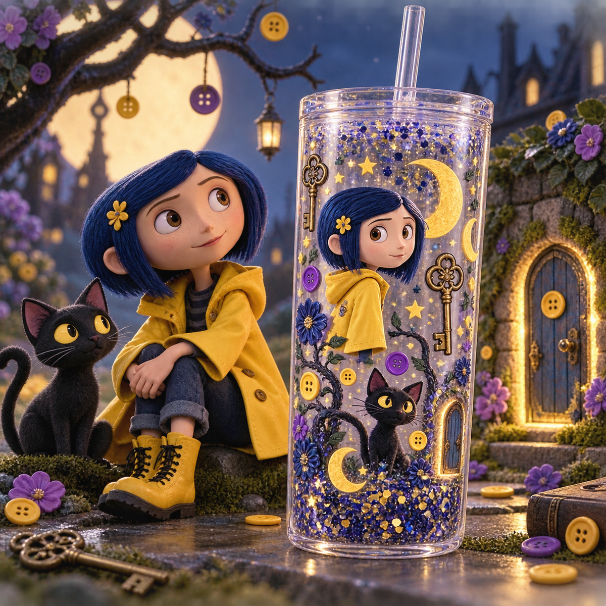 Misterio y Fantasía para Vasos Snowglobe de 16 oz (Caroline)