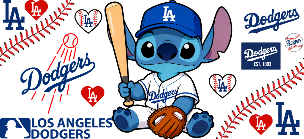 Pasión Azul de Béisbol para Vasos Snowglobe de 16 oz (LA Dodgers)