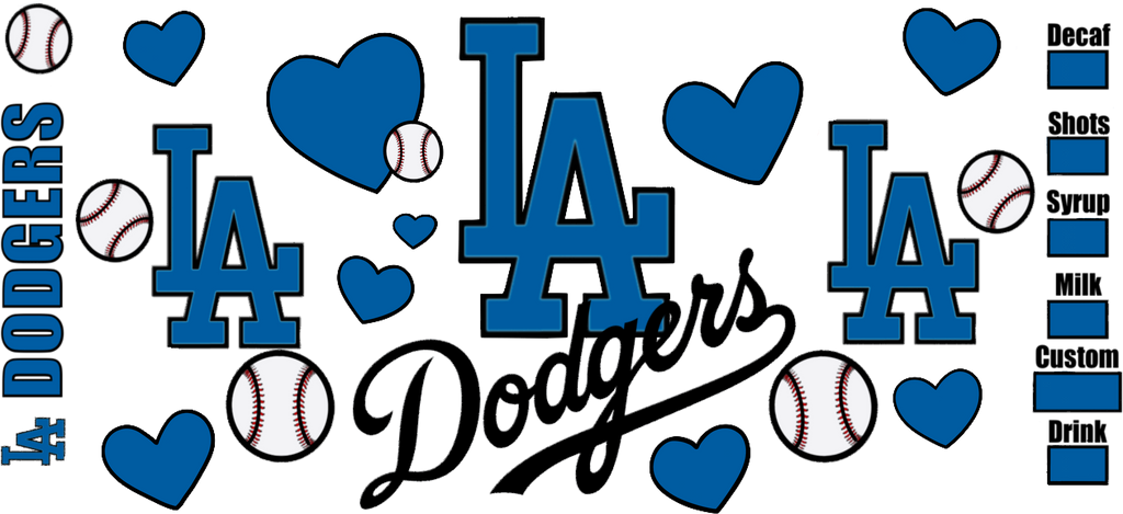 Pasión Azul de Béisbol para Vasos Snowglobe de 16 oz (LA Dodgers)